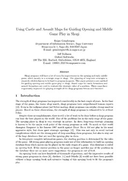 Using Castle and Assault Maps for Guiding Opening and Middle Game