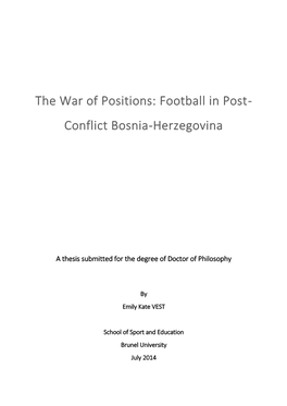 Conflict Bosnia-Herzegovina
