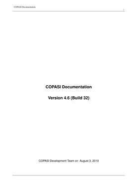 COPASI Documentation I