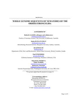 Whole Genome Sequences of Nematodes of the Order Strongylida ______