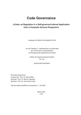 Code» Governance in IRC Channels 65 4.1 Principalchanneldesign