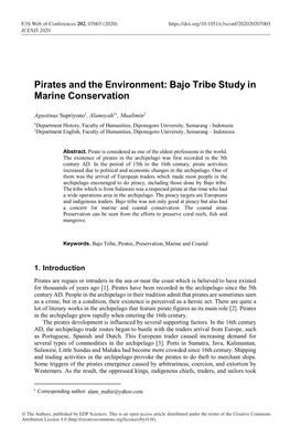 Pirates and the Environment: Bajo Tribe Study in Marine Conservation