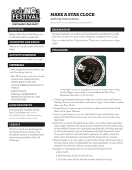 MAKE a STAR CLOCK Activity Instructions