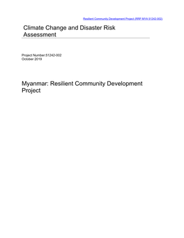 Resilient Community Development Project: Climate Change and Disaster Risk Assessment