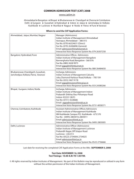 Common Admission Test (Cat) 2008