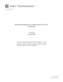 Stratification Report for La Hipotecaria S.A