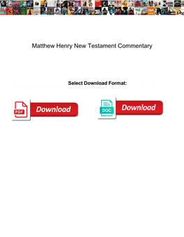 Matthew Henry New Testament Commentary