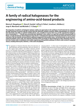 A Family of Radical Halogenases for the Engineering of Amino-Acid-Based Products