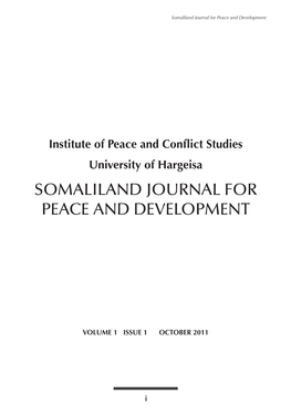 Somaliland Journal for Peace and Development