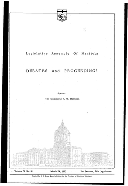 DEBATES and PROCEEDINGS