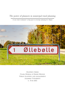 The Power of Planners in Municipal Rural Planning