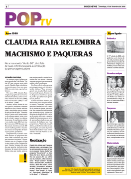 Claudia Raia Relembra Machismo E Paqueras