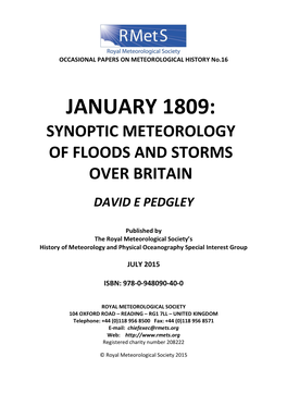 January 1809: Synoptic Meteorology of Floods and Storms Over Britain
