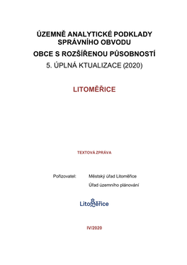 ÚAP 2020 ORP LITOMĚŘICE Obsah