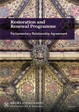 Restoration and Renewal Programme Parliamentary Relationship Agreement