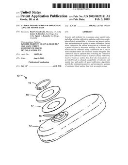 (12) Patent Application Publication (10) Pub. No.: US 2005/0027181 A1 Goode, JR