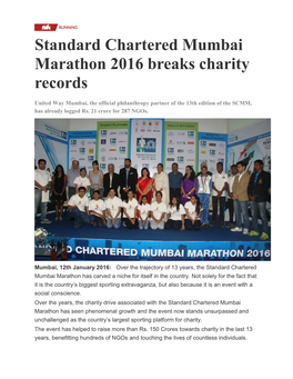 Standard Chartered Mumbai Marathon 2016 Breaks Charity Records