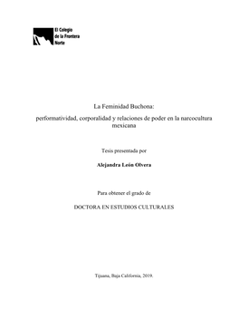 La Feminidad Buchona: Performatividad, Corporalidad Y Relaciones De Poder En La Narcocultura Mexicana
