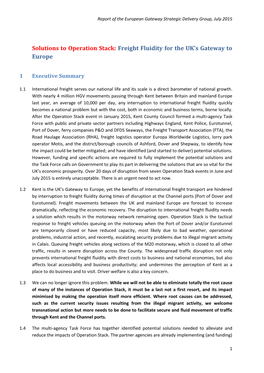 Solutions to Operation Stack: Freight Fluidity for the UK's Gateway To