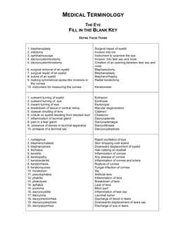 Medical Terminology