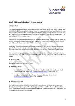 Draft Old Sunderland CCT Economic Plan