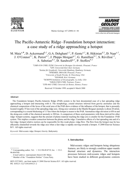 The Pacific-Antarctic Ridge–Foundation Hotspot Interaction: A