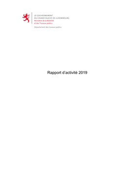 Rapport D'activité 2019 Du Département Des Travaux Publics