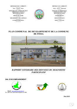 Plan Communal De Developpement De La Commune De Pitoa