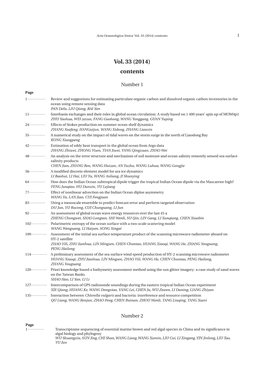 Vol. 33 (2014) Contents I