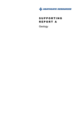 SUPPORTING REPORT a Geology