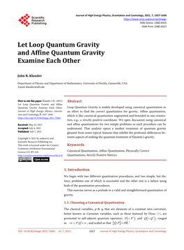 Let Loop Quantum Gravity and Affine Quantum Gravity Examine Each Other