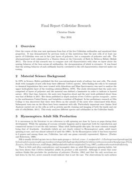 Final Report Colletidae Research