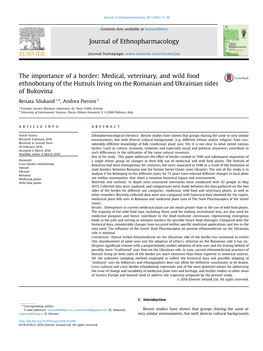 Medical, Veterinary, and Wild Food Ethnobotany of the Hutsuls Living on the Romanian and Ukrainian Sides of Bukovina