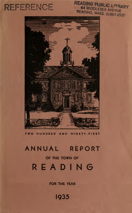 Town of Reading Massachusetts Annual Report