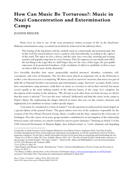 Music in Nazi Concentration and Extermination Camps