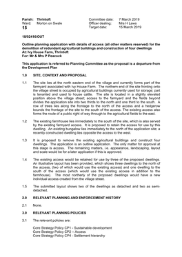 Parish: Thrintoft Committee Date: 7 March 2019 Ward: Morton on Swale Officer Dealing: Mrs H Laws 15 Target Date: 15 March 2019