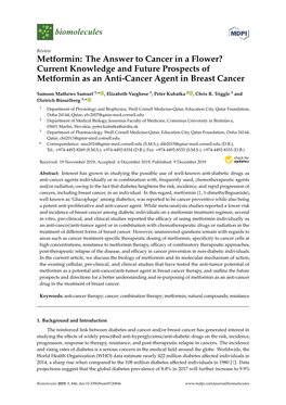 Current Knowledge and Future Prospects of Metformin As an Anti-Cancer Agent in Breast Cancer