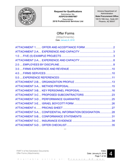 Offer Forms (Attachments) Date: January 8, 2018