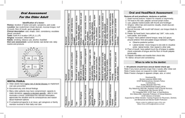 UCSF Oral Assessment Pocket Card