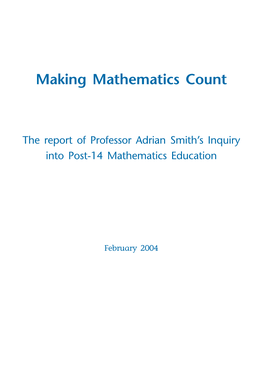 Making Mathematics Count