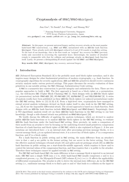 Cryptanalysis of HMAC/NMAC-Whirlpool