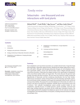 Sebacinales – One Thousand and One Interactions with Land Plants