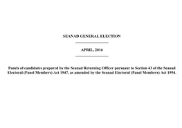 Seanad General Election 2016