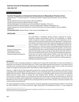 Tourists' Perspective on Ecotourism Infrastructures in Mazandaran