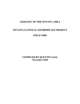 Geology of the Ottawa Area