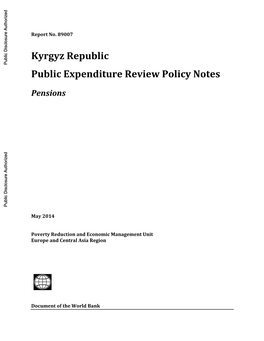 Kyrgyz Republic Public Expenditure Review Policy Notes