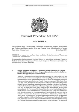 Criminal Procedure Act 1853