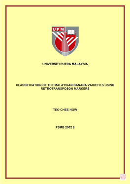 Universiti Putra Malaysia Classification of The