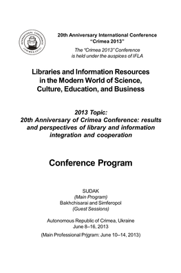 Conference Program (Pdf)