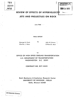 1968 Review of Effects of Hypervelocity Jets and Projec.Pdf